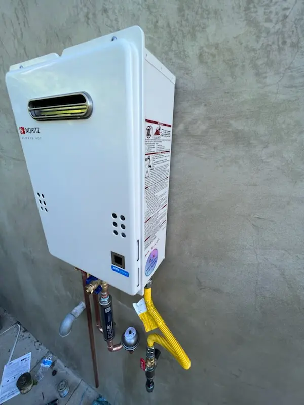 Tankless water heater installation for Riva Farms homes
